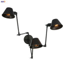 Axyaa Industrial Swing Arm LED Wall Sconce Vintage Style Loft Bedroom Lamp