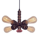Axyaa Retro Industrial Pipe Pendant Light Chandelier with LED