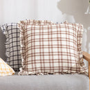 Axyaa Fringed Coffee Black Yellow Green Cotton Cushion Cover 45x45cm Home Decor