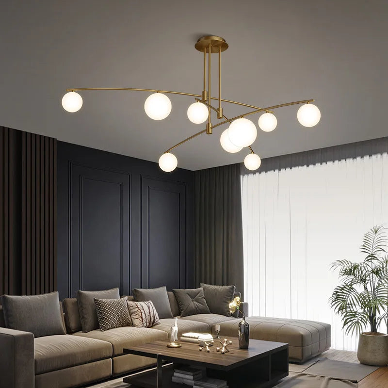 Axyaa Nordic Magic Bean Chandelier, Modern Simple Creative Lighting for Living Room