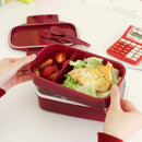 Axyaa Kids Bento Box: Double Layer Funny Lunch Container with Compartments