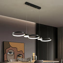 Axyaa Black Ring LED Chandelier for Modern Living Room, Bedroom, Dining Room