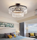 Axyaa Crystal Round Ceiling Lamp for Elegant Living Space
