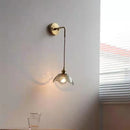 Axyaa Gray Glass LED Bathroom Mirror Light Copper Nordic Wall Sconce