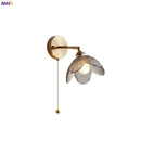 Axyaa Gray Glass LED Bathroom Mirror Light Copper Nordic Wall Sconce