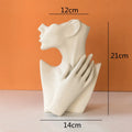 Axyaa Abstract Human Face Ceramic Vase - Artistic Handicraft Ornaments