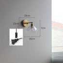 Axyaa Gray Glass LED Bathroom Mirror Light Copper Nordic Wall Sconce
