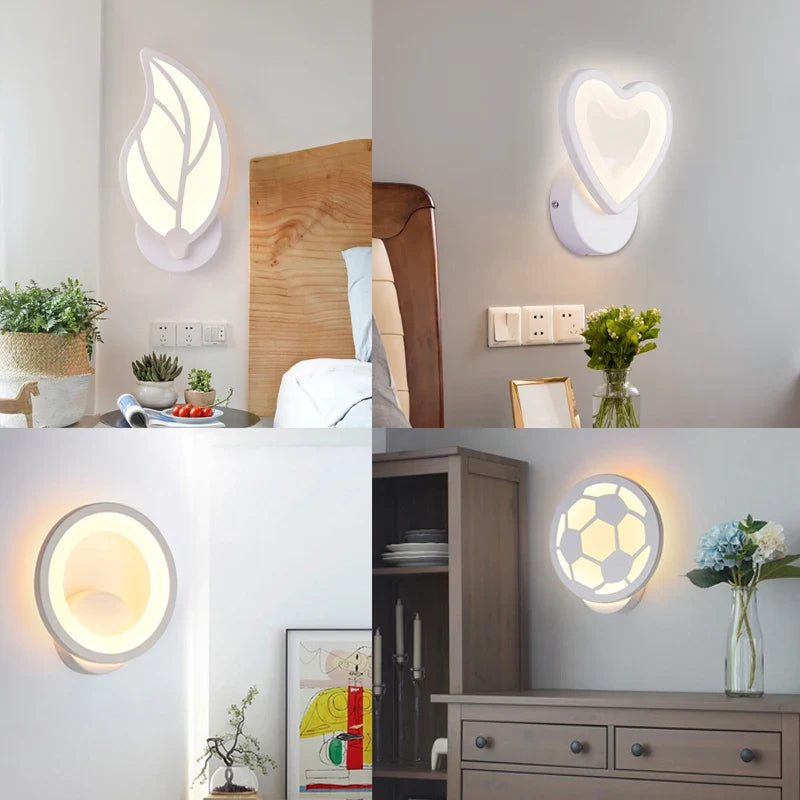 Axya Acrylic LED Wall Lamps: Kids Room Arts Decor Sconce, Creative, Small, Study, Porch