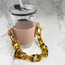 Axyaa Portable Glass Bottle Holder Strap PU Leather Beverage Cover