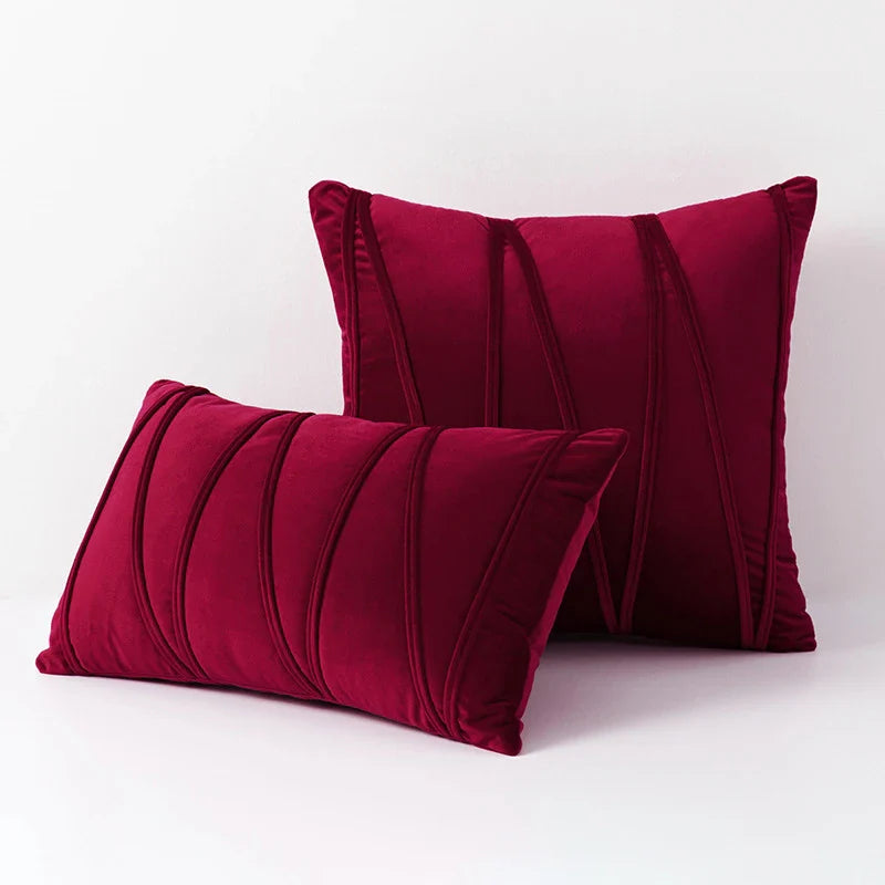 Blue Velvet Cushion Cover Set 18x18" - Axyaa Decorative Pillows for Living Room