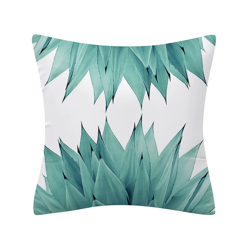 Axyaa Cactus Plant Pattern Pillow Cover Abstract Art Sofa Throw Decor Case