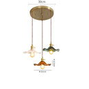 Axyaa Nordic Green Glass Pendant Light with Copper Knob Switch