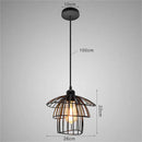 Industrial Vintage Loft Pendant Iron Cage Light by Axyaa - Black