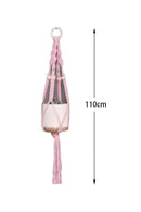 Boho Macrame Plant Hanger Tapestry | Extra Long Net Pocket for Indoor Plants by Axyaa