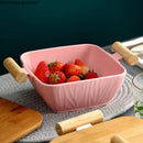 Axya Nordic Ceramic Fruit Plate with Lid: Kitchen Decor Tableware Bowl