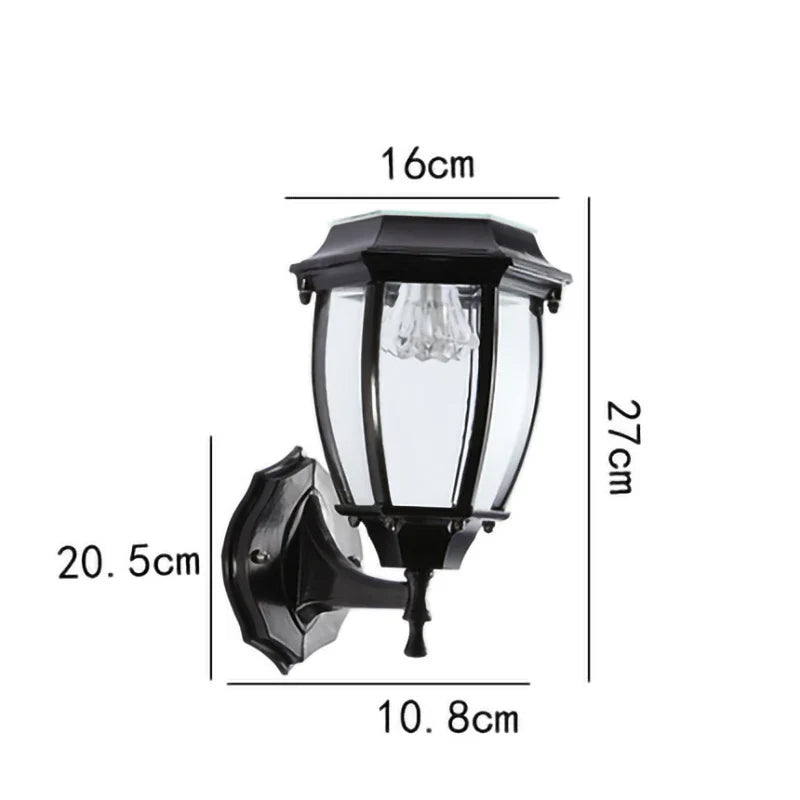 Axyaa Solar Wall Light: LED Outdoor Courtyard Sconces IP55 Waterproof Garden Decor Fence Lighting