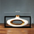 Axyaa Chinese Style Ceramic Vase with Wooden Frame for Modern Home Decoration