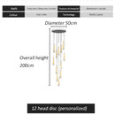 Axyaa LED Spiral Chandelier Black Chrome Gold Lighting Indoor Living Stairwell