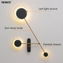 Axya Modern LED Wall Lamp for Living Study Bedroom, Gold Black Iron Painted Light