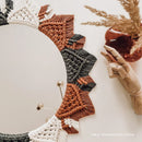Axyaa Bohemia Macrame Handmade Round Mirror Wall Tapestry - Bedroom Livingroom Bathroom Decor