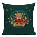 Axyaa Christmas Deer Snowman Cartoon Cushion Cover - Festive Decor Pillowcase