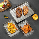 Axyaa Stainless Steel Baking Pan BBQ Grid Food Storage Tray Bakeware