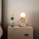 Axyaa Modern Nordic White Wood LED Table Lamp for Kids' Bedroom