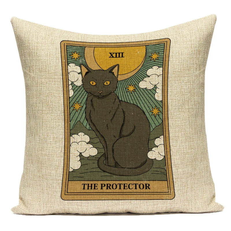 Axyaa Retro Pet Pattern Cushion Cover - Decorative Sofa Linen Pillow Case