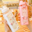 Axyaa Kawaii Shaker Water Bottle with Straw Sticker  ]];