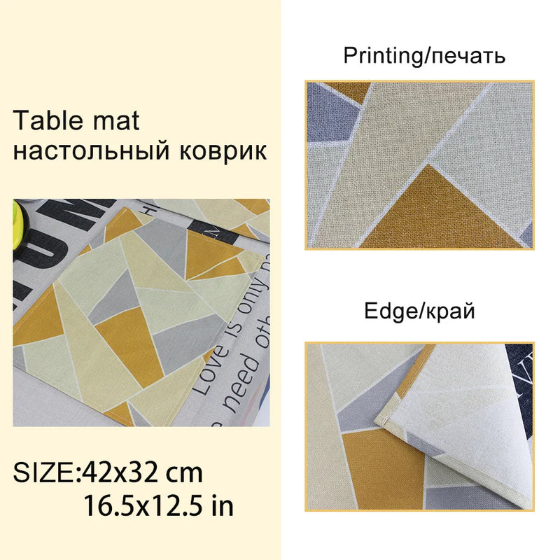 Axyaa Christmas Retro Fabric Napkins Set - Festive Table Decor for Home & Restaurant