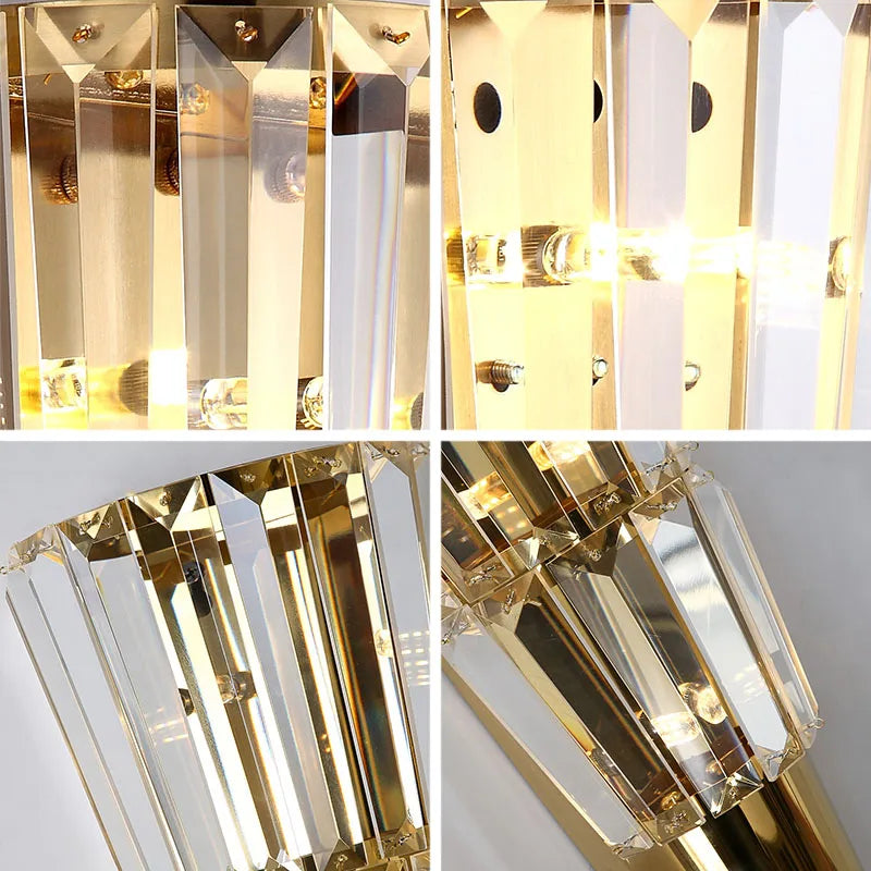 Axyaa Crystal Torch Wall Lamp for Modern Light Luxury Home