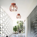 Axyaa Rose Gold Metal Cage Ceiling Lamp for Kitchen Island Bedroom