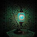 Axyaa Mosaic Swan Table Lamp: Vintage Art Deco Glass Bedside Light
