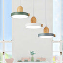 Axyaa Nordic LED Wood Iron Pendant Light - Customizable Modern Design