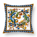 Axyaa Watercolor Geometric Flowers Polyester Cushion Cover Sofa Throw Pillow Cover