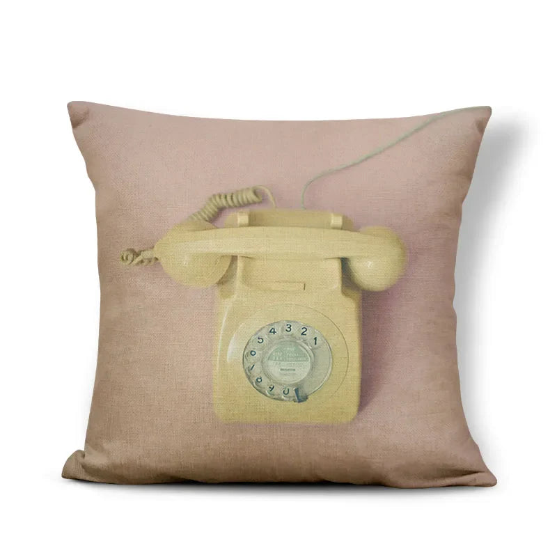 Axyaa Retro Record Camera Pillow Cover - 45X45CM