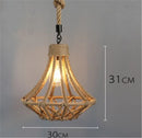 Axyaa Rattan Woven Pendant Light E27 Hanging Lamp for Dining Room Bar