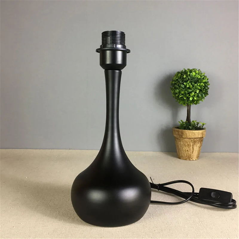 Axyaa Wooden Tripod Bedside Table Lamp Base - Black Nightstand Light Holder