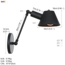 Axyaa Black Single Swing Arm Wall Light - Industrial Vintage Wall Lamp Sconce