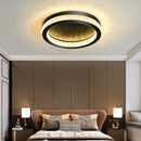 Axyaa Black Gold Crystal Round Chandelier LED Ceiling Lamp for Home Indoor
