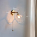 Axyaa Gray Glass LED Bathroom Mirror Light Copper Nordic Wall Sconce