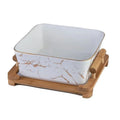 Axyaa Marble Pattern Ceramic Fruit Salad Bowl Snack Plate - European Style