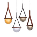 Axya Handmade Leather Glass Pendant Lamp for Room, Restaurant, and Bedroom