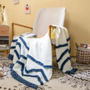 Axyaa Knit Throw Blanket Mustard Pink Fringed Soft Blanket 50"x62"