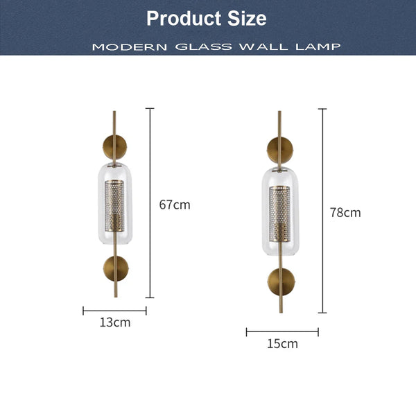 Nordic Glass Wall Lamp for Bedroom and Living Room by Axyaa