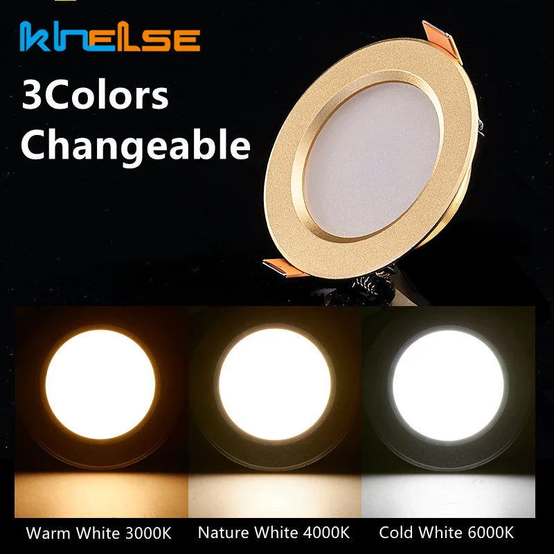 Axyaa 5W/7W Gold LED Ceiling Downlight for Luxe Home Lighting