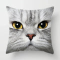 Axyaa Cat Face Print Throw Pillow Cover for Home Sofa Decor