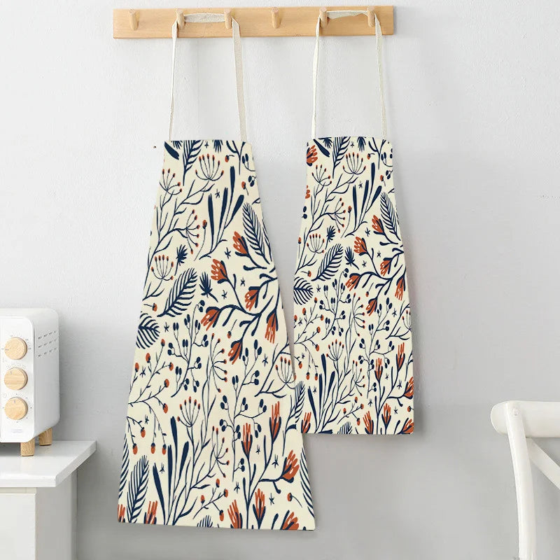 Tropical Jungle Print Kitchen Apron, Axyaa Plant Leaves Chef Bib for Kids Men Women