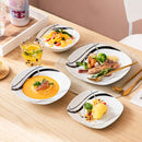 Axyaa 24-Piece Black Ceramic Tableware Set: Bowls, Dessert, Soup, Dinner Plates