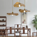 Axyaa Golden Iron Lotus Leaf Chandelier for Coffee Shop & Bedroom